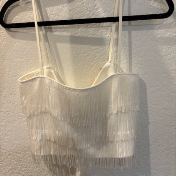 Altar'd State White Fringe Top and Skirt - Picture 4 of 11